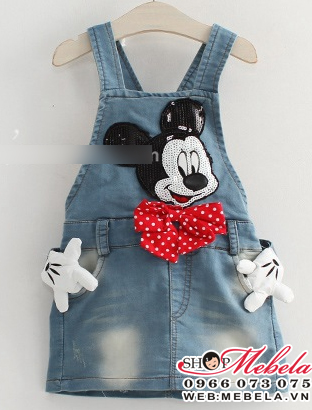 V172 Váy yếm bò Mickey cho bé 2,3 tuổi