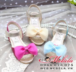 XD32 Xăng đan đính nơ bé gái size 26 đến 30