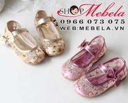 G37 Giầy lưới công chúa cho bé gái thêu kim sa size 21 -25(1-3 tuổi)