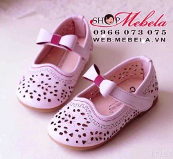 G38 Giầy tiểu thư cho bé gái gắn nơ quai còn size 21, khoảng 1,2 tuổi