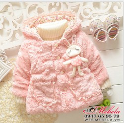 KG92 Áo khoác lông thỏ ngủ liền mũ 10 đến18kg (1 đến 4 tuổi)