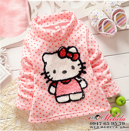 AG522 Áo nỉ lót lông cao cổ Kitty 8,10,12,14kg (6tháng đến 3 tuổi)