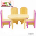 Bộ nội thất bàn ăn bằng tre (màu hồng)  Benho BH3501A  