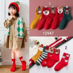 12947. Set tất len Christmas 5 màu