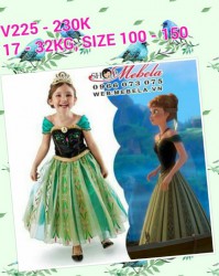 V225 Váy công chúa Anna Frozen cho bé gái 13-32kg