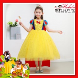 Váy đầm công chúa Bạch Tuyết cho bé gồm Váy + áo choàng dài cho bé 13-35kg