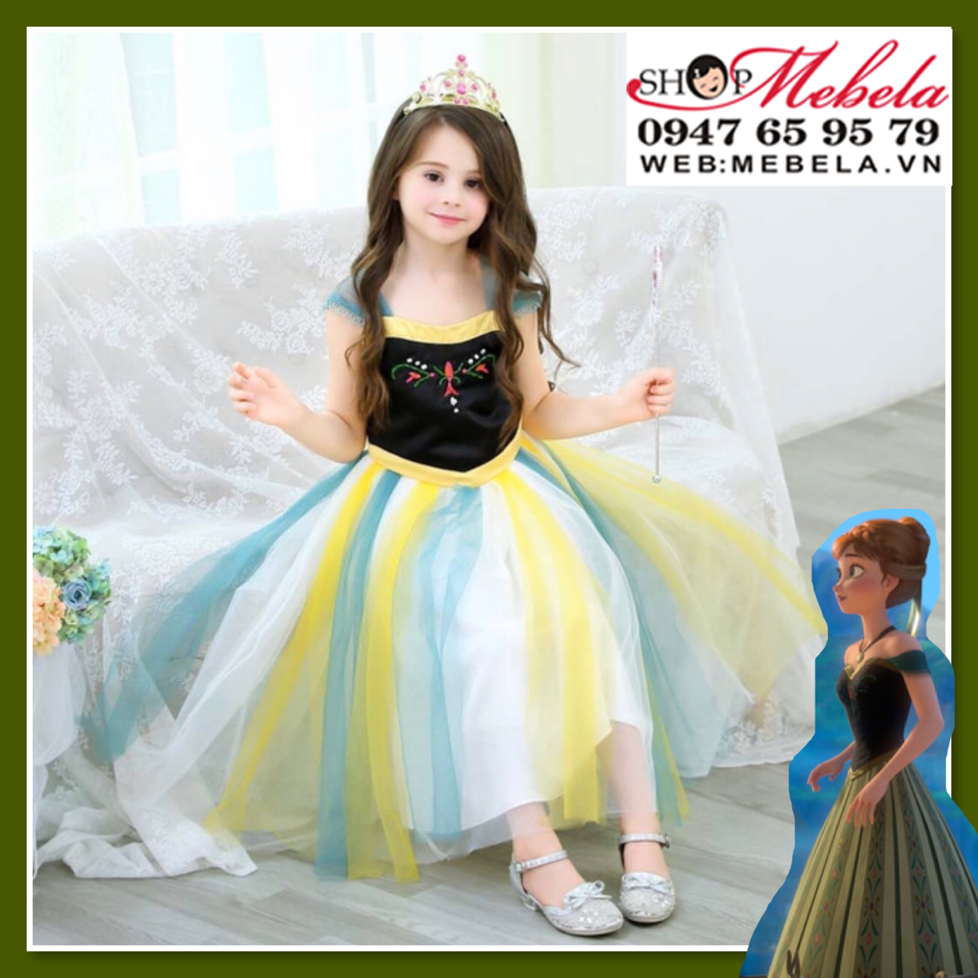 Váy công chúa Anna cho bé 14-35kg