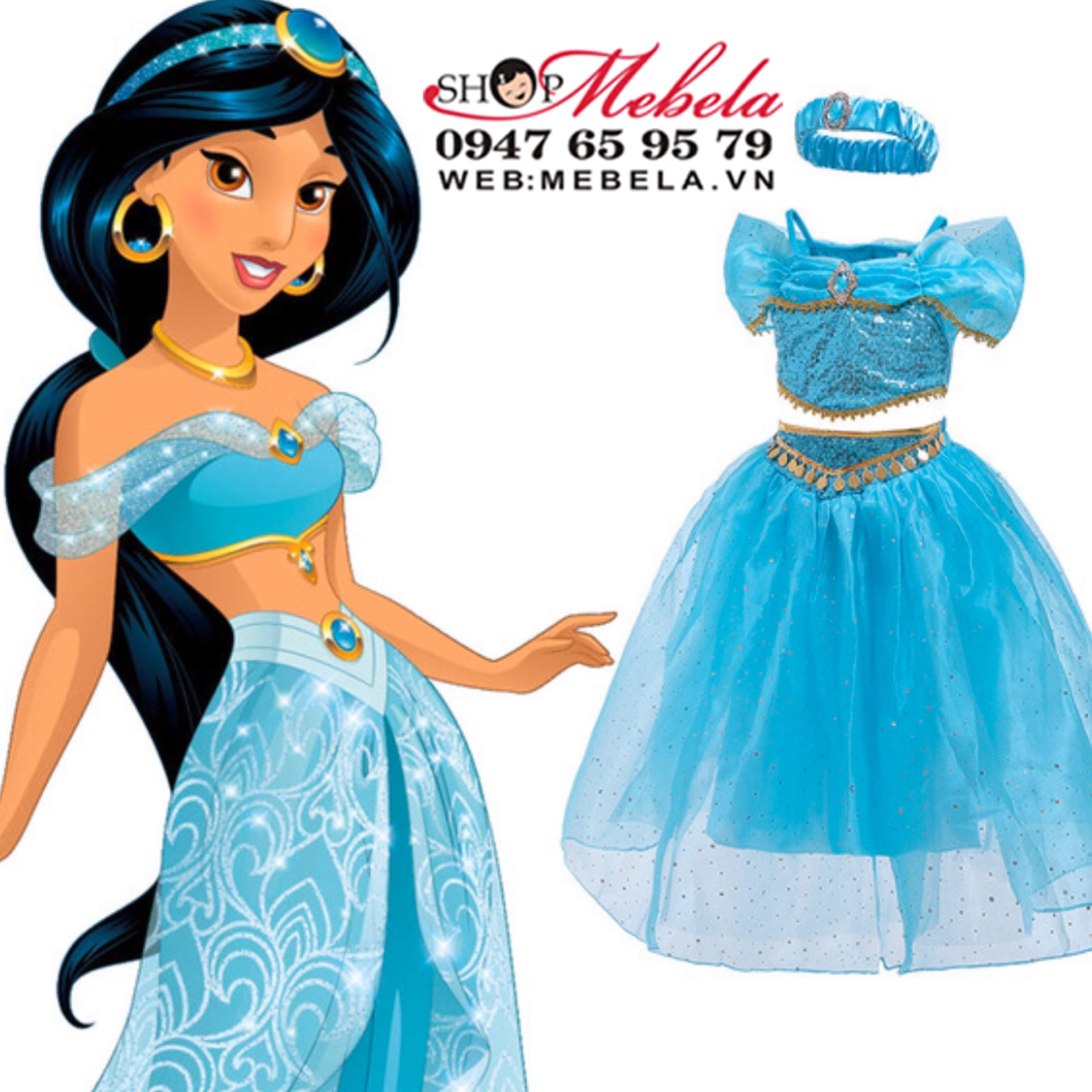 Bộ váy công chúa Jasmine - Aladdin và cây đèn thần
