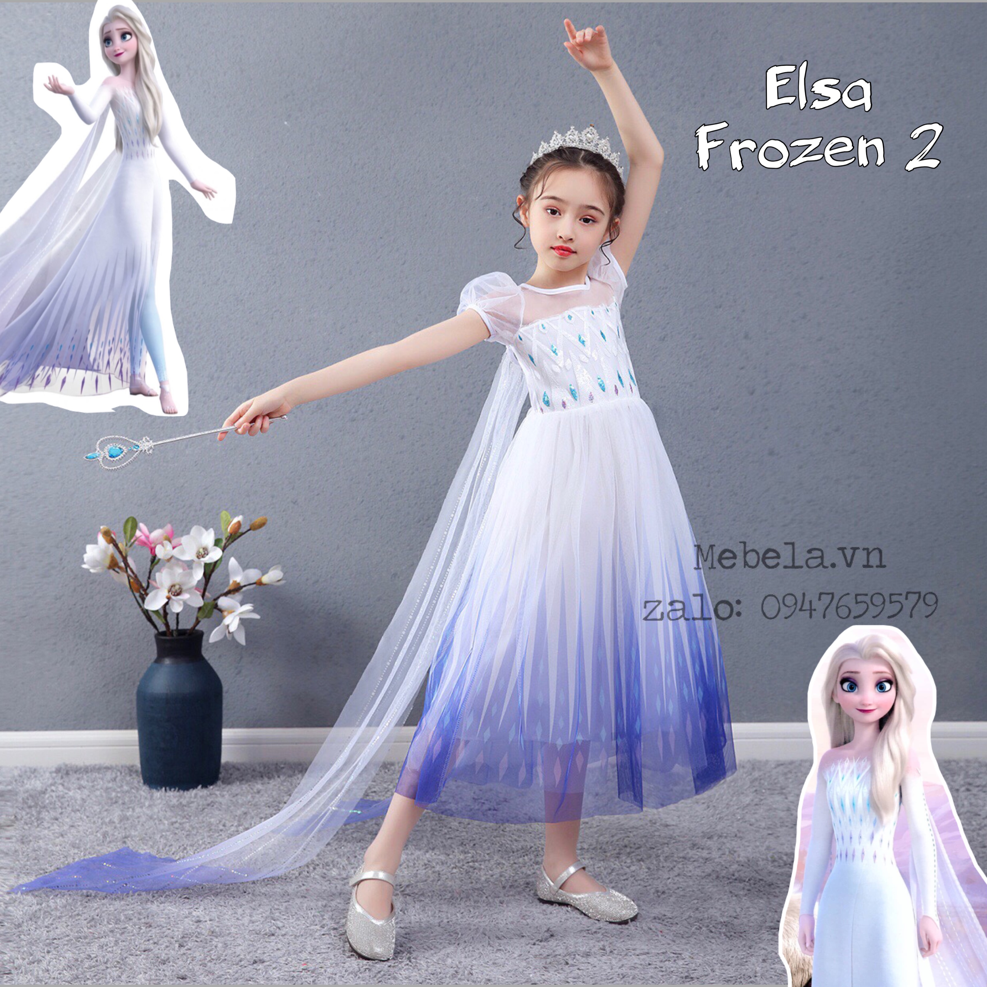 Váy công chúa Elsa Frozen 2 cho bé  16-29kg