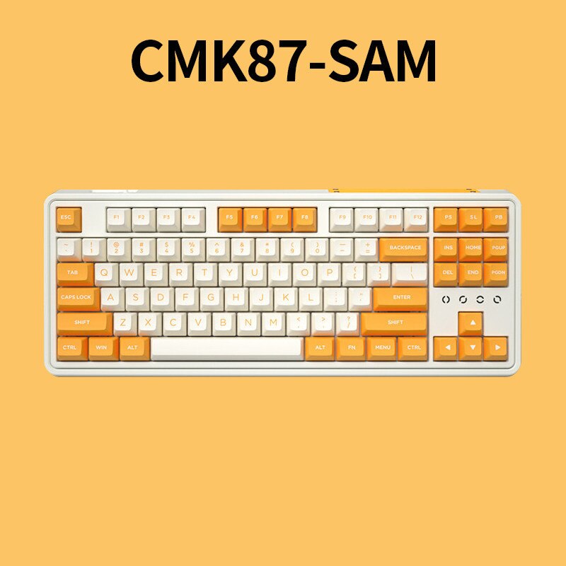 Bàn phím cơ FL-Esports CMK87SAM Yellow & White - 3 mode (FL-CMMK Cercis Switch)