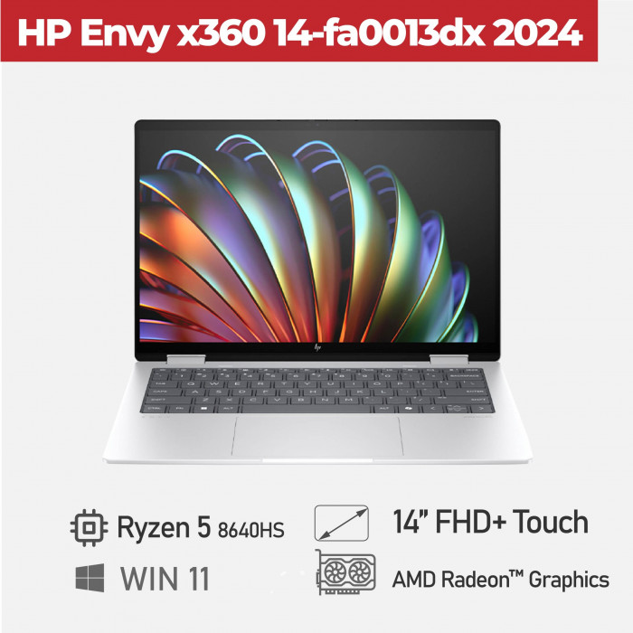 HP Envy x360 2024 14-fa0013dx Ryzen 5 8640HS/16GB/SSD512/14inFHD /W11H/Silver